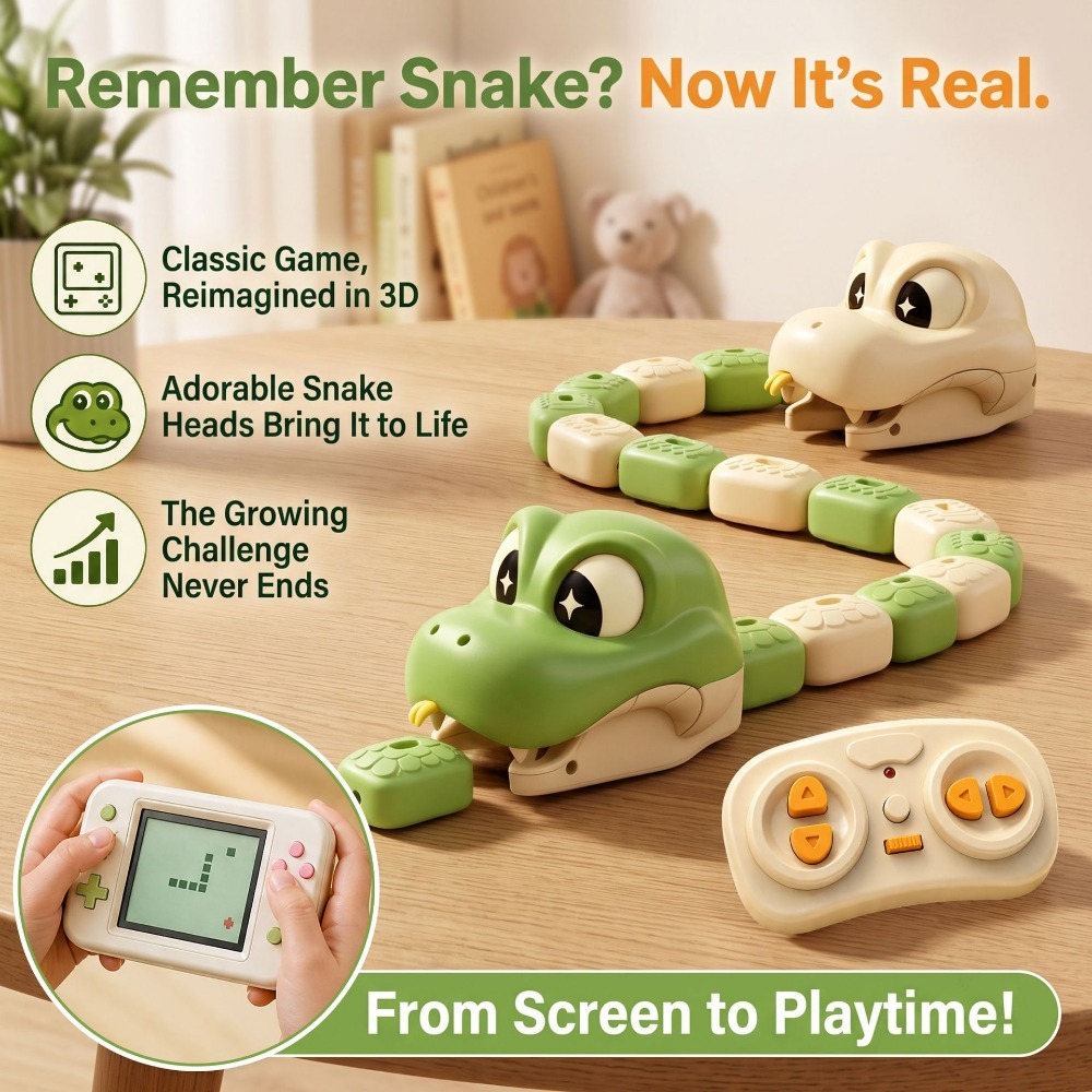 Kids Educational Resources - Remote Controlled Greedy Snake Magnetic Attachment