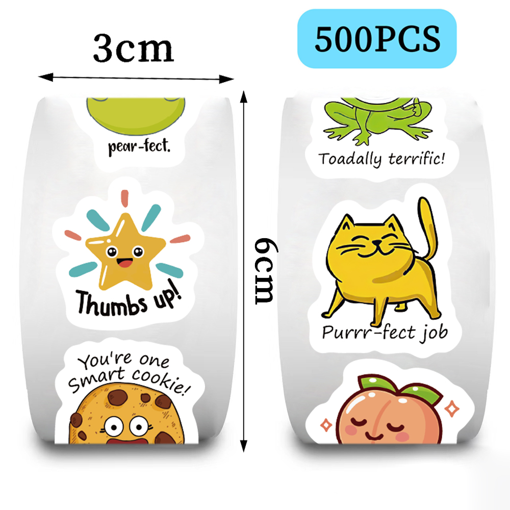 500pcs roll Cute Decal Student - Kids Education Motivation 评论和价格
