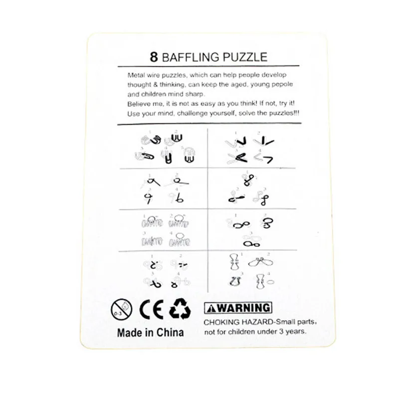 8PCS/Set Metal Montessori Wire - Kids Education Material 评论和价格