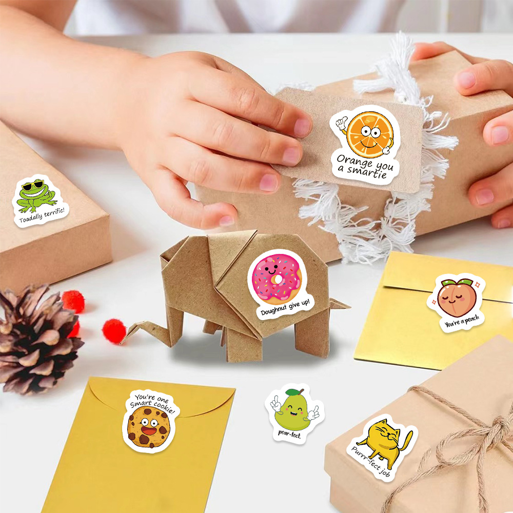 100-500pcs Cute Decal Student  - Kids Education Motivation 评论和价格