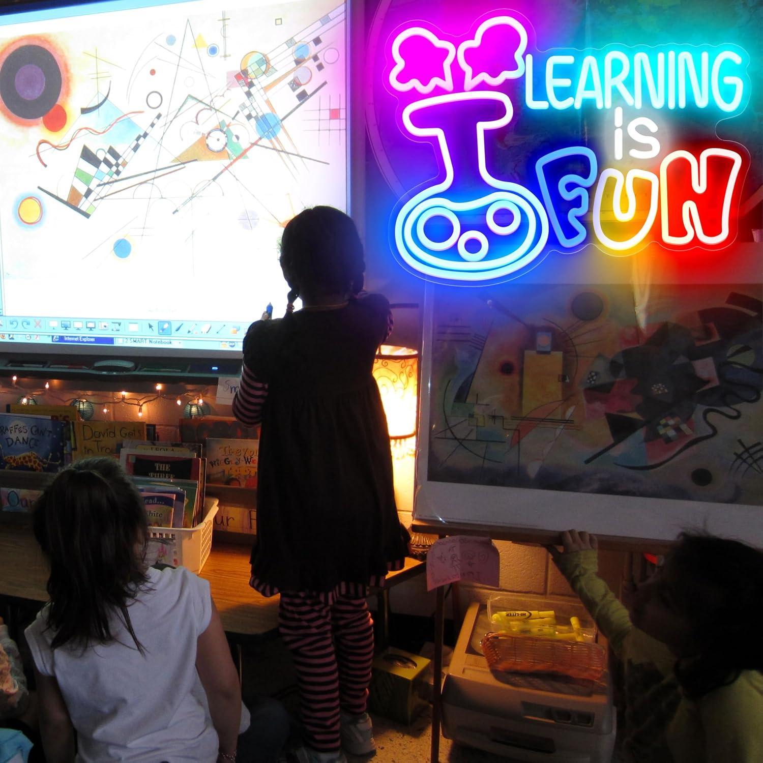 Learning Is Fun Neon Sign USB  - Kids Education Motivation 评论和价格